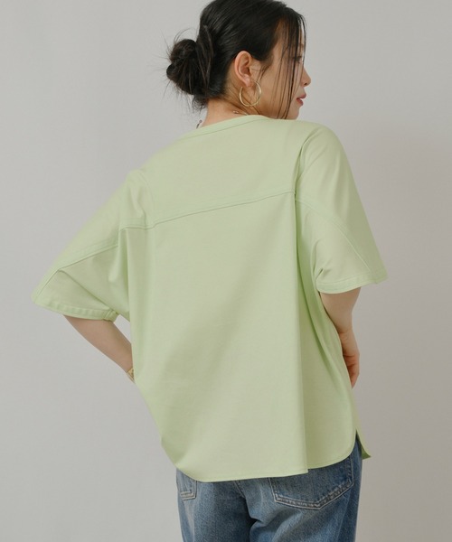 palm RICHE（ポームリシュ）の「OWNit.ドルマンT（Tシャツ/カットソー・レディース・オフホワイト/ブラック/ライトグリーン系・M）」の19枚目の写真