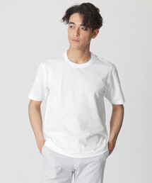 Paul Stuart（ポールスチュアート）の「【WEB・一部店舗限定】ストライプサッカージャージー半袖Tシャツ（Tシャツ/カットソー）」