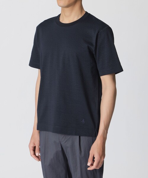 Paul Stuart(ポールスチュアート)の「【WEB・一部店舗限定】ストライプサッカージャージー半袖Tシャツ(Tシャツ/カットソー・メンズ・ホワイト/ダークネイビー・XL/L/M)」の6枚目の写真