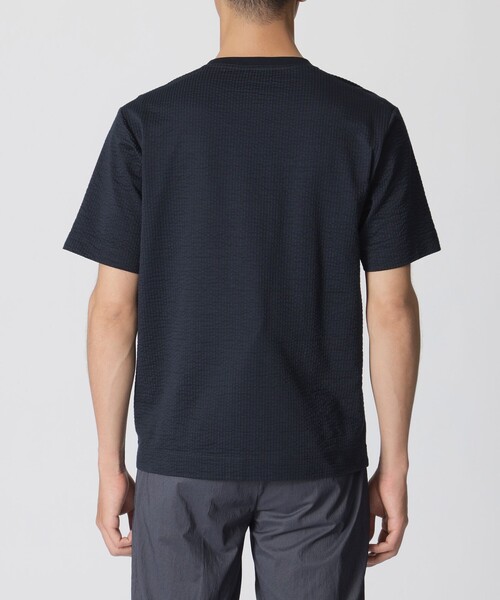 Paul Stuart(ポールスチュアート)の「【WEB・一部店舗限定】ストライプサッカージャージー半袖Tシャツ(Tシャツ/カットソー・メンズ・ホワイト/ダークネイビー・XL/L/M)」の7枚目の写真