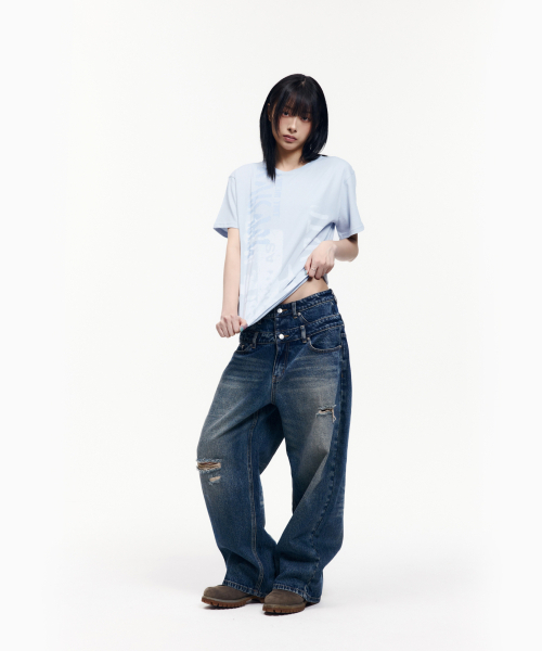 AAKAM(アーカム)の「Aim Lettering Half Top (Sky Blue)(Tシャツ/カットソー・レディース・その他・1/2/3)」の11枚目の写真