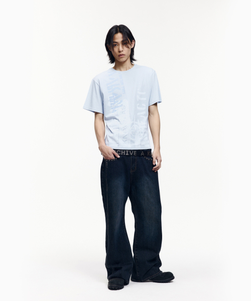AAKAM(アーカム)の「Aim Lettering Half Top (Sky Blue)(Tシャツ/カットソー・レディース・その他・1/2/3)」の17枚目の写真