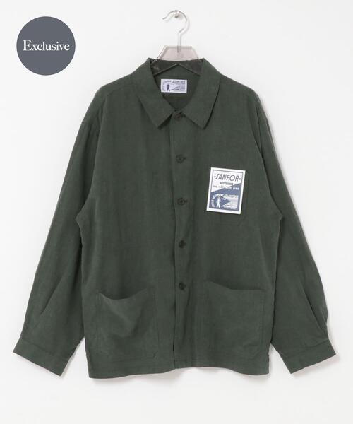 URBAN RESEARCH(アーバンリサーチ)の「『別注』LE VETEMENT ATLANTIQUE×URBAN RESEARCH ワークジャケット(カバーオール・メンズ・ブラック/グリーン・MEDIUM/LARGE)」の1枚目の写真