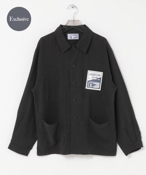 URBAN RESEARCH(アーバンリサーチ)の「『別注』LE VETEMENT ATLANTIQUE×URBAN RESEARCH ワークジャケット(カバーオール・メンズ・ブラック/グリーン・MEDIUM/LARGE)」の2枚目の写真