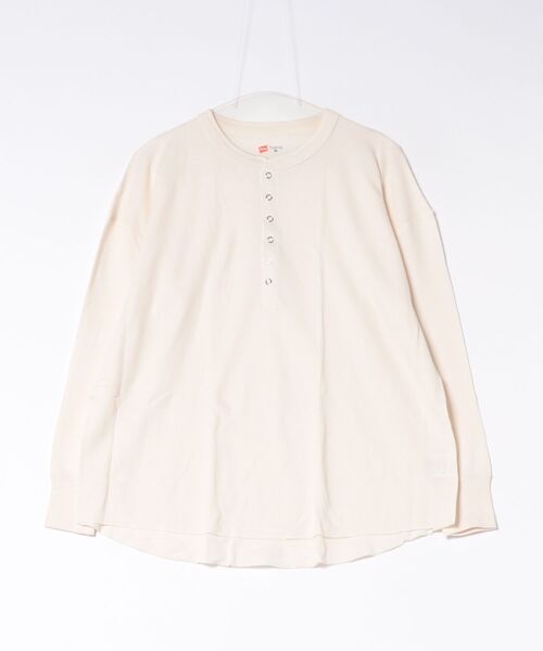 HANES(ヘインズ)の「Hanes/ヘインズ Hanes Thermal for HER ヘンリーネックロングスリーブ(Tシャツ/カットソー・レディース・オフホワイト/グレー/レッド・M/L)」の15枚目の写真