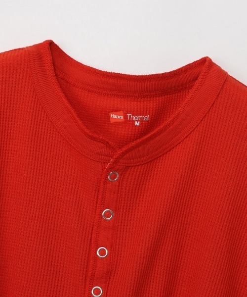 HANES(ヘインズ)の「Hanes/ヘインズ Hanes Thermal for HER ヘンリーネックロングスリーブ(Tシャツ/カットソー・レディース・オフホワイト/グレー/レッド・M/L)」の9枚目の写真