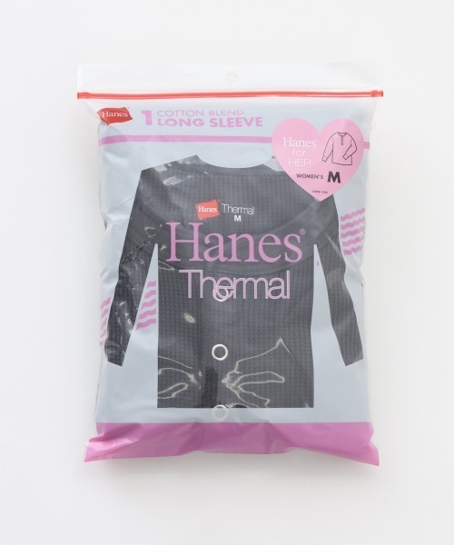 HANES(ヘインズ)の「Hanes/ヘインズ Hanes Thermal for HER ヘンリーネックロングスリーブ(Tシャツ/カットソー・レディース・オフホワイト/グレー/レッド・M/L)」の6枚目の写真
