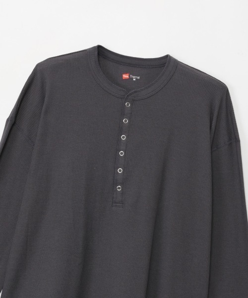 HANES(ヘインズ)の「Hanes/ヘインズ Hanes Thermal for HER ヘンリーネックロングスリーブ(Tシャツ/カットソー・レディース・オフホワイト/グレー/レッド・M/L)」の13枚目の写真