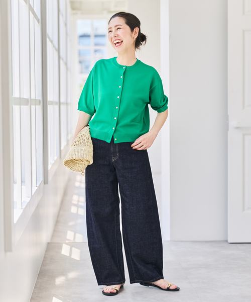 Spick & Span(スピックアンドスパン)の「《新色有り / 追加2》SOMETHING for SS 別注 HANA CURVE TAPER(デニムパンツ・レディース・ブラウン/ネイビー・MEDIUM/SMALL/X-SMALL)」の4枚目の写真