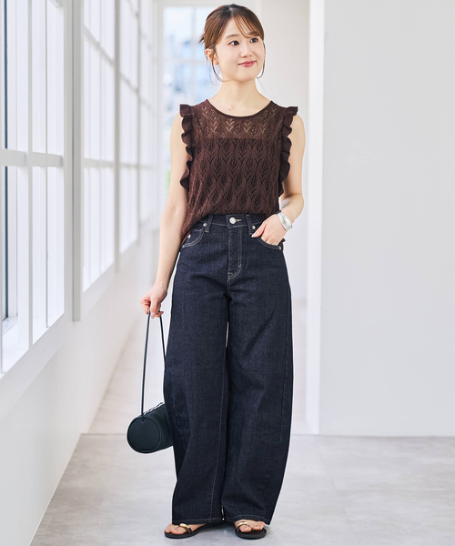 Spick & Span(スピックアンドスパン)の「《新色有り / 追加2》SOMETHING for SS 別注 HANA CURVE TAPER(デニムパンツ・レディース・ブラウン/ネイビー・MEDIUM/SMALL/X-SMALL)」の13枚目の写真