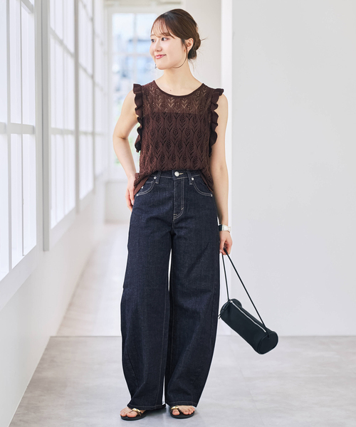 Spick & Span(スピックアンドスパン)の「《新色有り / 追加2》SOMETHING for SS 別注 HANA CURVE TAPER(デニムパンツ・レディース・ブラウン/ネイビー・MEDIUM/SMALL/X-SMALL)」の14枚目の写真