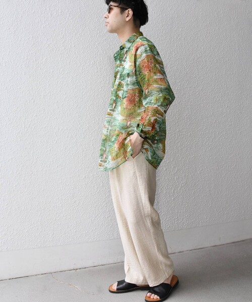 SHIPS any(シップス エニィ)の「【SHIPS any別注】迷迭香: シアー メッシュ プリント シャツ(シャツ/ブラウス・メンズ・グリーン/レッド/ブルー・2/3)」の10枚目の写真
