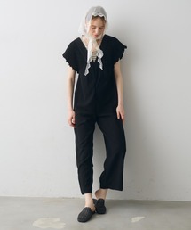 back ribbon shirring salopette / バックリボンシャーリングサロペット
