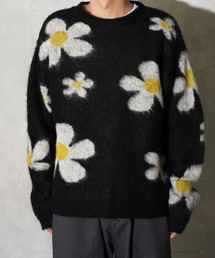 TOWNCRAFT / タウンクラフト MOHAIR SHAGGY JACQUARD CREW SWEATER モヘア シャギー ジャガード クルーセーター