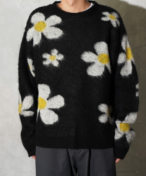 TOWNCRAFT（タウンクラフト）の「TOWNCRAFT / タウンクラフト MOHAIR SHAGGY JACQUARD CREW SWEATER モヘア シャギー ジャガード クルーセーター（ニット/セーター・メンズ・その他1/その他2/その他3/ストライプ/レオパード・SMALL/MEDIUM/LARGE）」の2枚目の写真