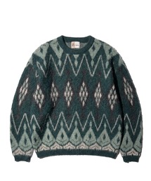 TOWNCRAFT / タウンクラフト MOHAIR SHAGGY JACQUARD CREW SWEATER モヘア シャギー ジャガード クルーセーター