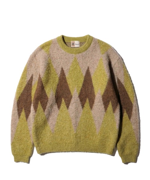TOWNCRAFT（タウンクラフト）の「TOWNCRAFT / タウンクラフト MOHAIR SHAGGY JACQUARD CREW SWEATER モヘア シャギー ジャガード クルーセーター（ニット/セーター・メンズ・その他1/その他2/その他3/ストライプ/レオパード・SMALL/MEDIUM/LARGE）」の4枚目の写真