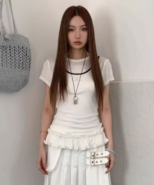 MASHIRO（マシロ）の「【MASHIRO】レイヤードタンクトップTシャツ YOUARE TeeTankTop(MA/EK164)（Tシャツ/カットソー・レディース・ホワイト・FREE）」の4枚目の写真