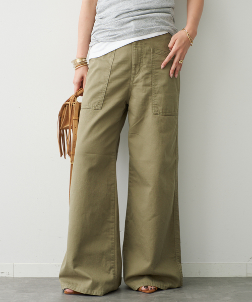 Johnbull(ジョンブル)の「【JOHNBULL/ジョンブル】WORK PANTS KHAKI(その他パンツ・レディース・カーキ・34/38/36)」の1枚目の写真