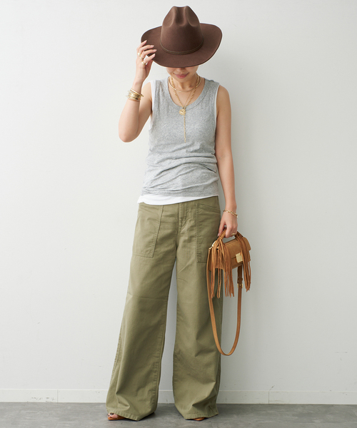 Johnbull(ジョンブル)の「【JOHNBULL/ジョンブル】WORK PANTS KHAKI(その他パンツ・レディース・カーキ・34/38/36)」の12枚目の写真
