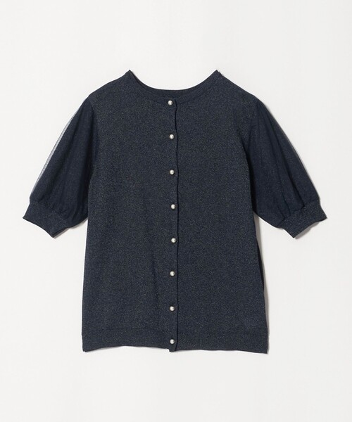 A DAY IN THE LIFE UNITED ARROWS(アデイインザライフユナイテッドアローズ)の「チュールスリーブ 2WAY ニット ‐ウォッシャブル‐<A DAY IN THE LIFE>(ニット/セーター・レディース・ナチュラル/ネイビー/ダークグレー・FREE)」の3枚目の写真