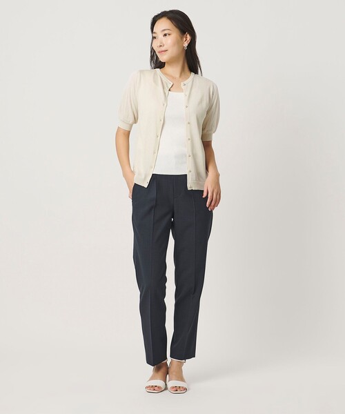 A DAY IN THE LIFE UNITED ARROWS(アデイインザライフユナイテッドアローズ)の「チュールスリーブ 2WAY ニット ‐ウォッシャブル‐<A DAY IN THE LIFE>(ニット/セーター・レディース・ナチュラル/ネイビー/ダークグレー・FREE)」の4枚目の写真