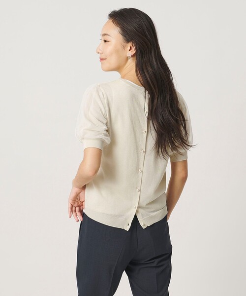 A DAY IN THE LIFE UNITED ARROWS(アデイインザライフユナイテッドアローズ)の「チュールスリーブ 2WAY ニット ‐ウォッシャブル‐<A DAY IN THE LIFE>(ニット/セーター・レディース・ナチュラル/ネイビー/ダークグレー・FREE)」の6枚目の写真
