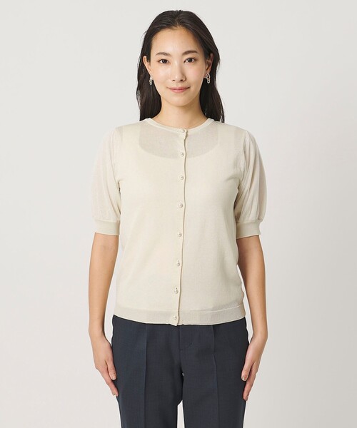 A DAY IN THE LIFE UNITED ARROWS(アデイインザライフユナイテッドアローズ)の「チュールスリーブ 2WAY ニット ‐ウォッシャブル‐<A DAY IN THE LIFE>(ニット/セーター・レディース・ナチュラル/ネイビー/ダークグレー・FREE)」の7枚目の写真