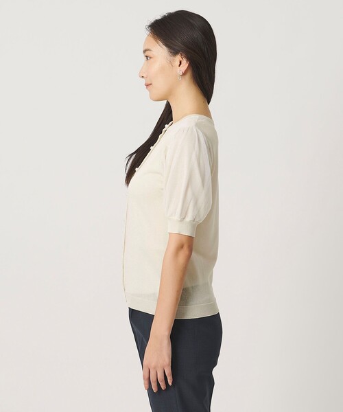 A DAY IN THE LIFE UNITED ARROWS(アデイインザライフユナイテッドアローズ)の「チュールスリーブ 2WAY ニット ‐ウォッシャブル‐<A DAY IN THE LIFE>(ニット/セーター・レディース・ナチュラル/ネイビー/ダークグレー・FREE)」の8枚目の写真