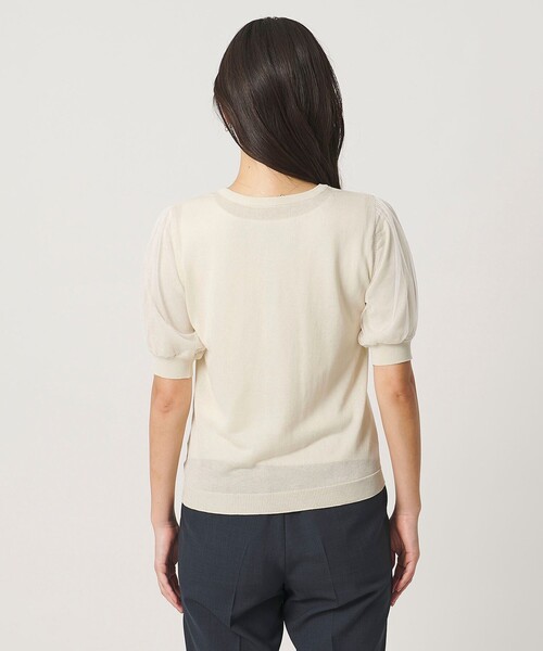 A DAY IN THE LIFE UNITED ARROWS(アデイインザライフユナイテッドアローズ)の「チュールスリーブ 2WAY ニット ‐ウォッシャブル‐<A DAY IN THE LIFE>(ニット/セーター・レディース・ナチュラル/ネイビー/ダークグレー・FREE)」の9枚目の写真