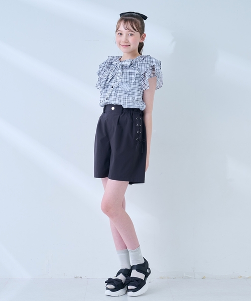 mezzo piano Junior(メゾピアノジュニア)の「2WAYフリルブラウス&キャミソールセット(シャツ/ブラウス・キッズ・サックスブルー・L:160cm/M:150cm/S:140cm)」の10枚目の写真