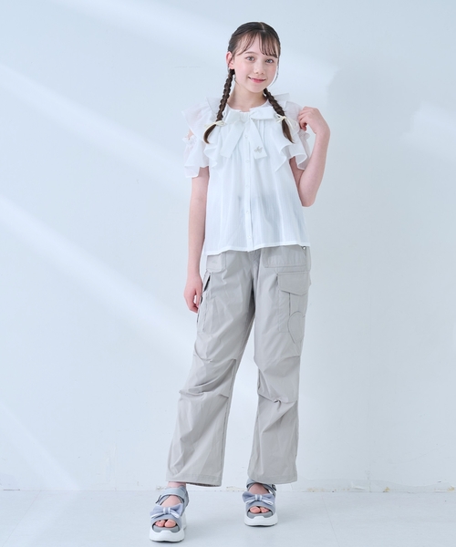 mezzo piano Junior(メゾピアノジュニア)の「2WAYフリルブラウス&キャミソールセット(シャツ/ブラウス・キッズ・サックスブルー・L:160cm/M:150cm/S:140cm)」の8枚目の写真