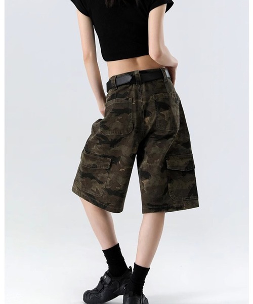 almo(アルモ)の「【Bls】 【ZM】【Bling Leads】CAMO柄 6分丈スケーターパンツ(BL)(デニムパンツ・レディース・カモフラージュ・FREE)」の4枚目の写真