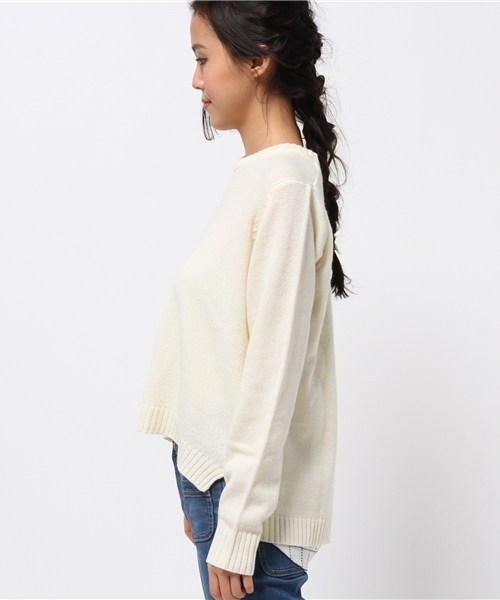 OUTLET（アウトレット）の「【Ciaopanic】AC/W後布帛KNITP/O（ニット/セーター・レディース・グレー/ブラック/アイボリー/ネイビー・FREE）」の6枚目の写真