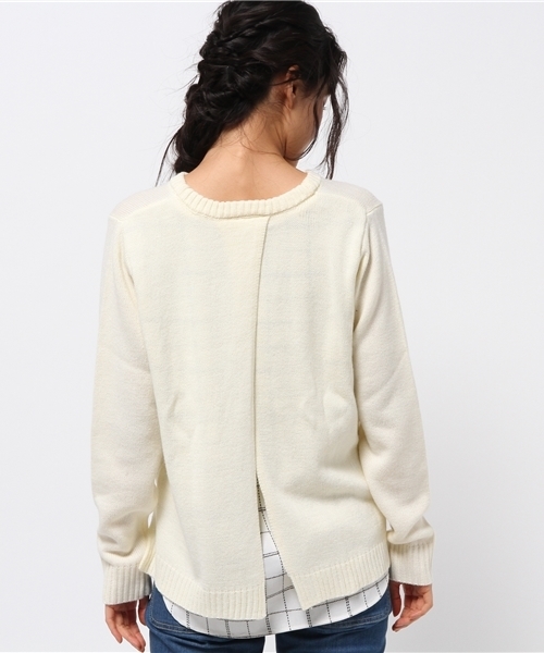 OUTLET（アウトレット）の「【Ciaopanic】AC/W後布帛KNITP/O（ニット/セーター・レディース・グレー/ブラック/アイボリー/ネイビー・FREE）」の7枚目の写真