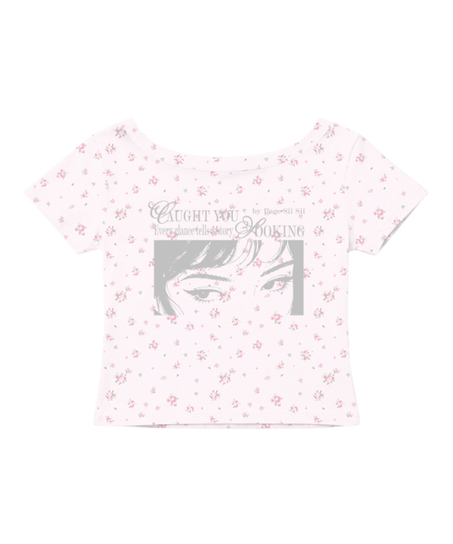 PAGESIISII(ページシシ)の「エブリグランス プリンティングフラワー ワンショルダー スリムフィット 半袖Tシャツ ホワイト(Tシャツ/カットソー・レディース・その他・MEDIUM)」の6枚目の写真
