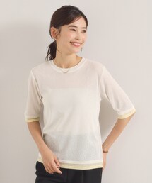 シアーレイヤード5分袖Tシャツ