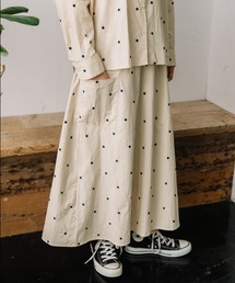ドット刺繍ギャザースカート