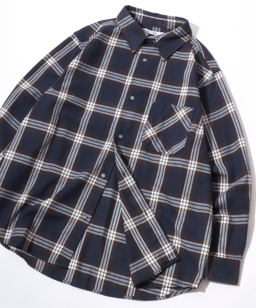 SITRY(シトリー)の「Flannel Check Shirt/オーバーサイズ オンブレチェックシャツ ネルチェックシャツ ネルシャツ(シャツ/ブラウス・メンズ・ホワイト/ブラック/ネイビー/レッド/サックスブルー/グリーン/マスタード/ブラック系その他・LL/M/L)」の1枚目の写真