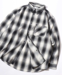 Flannel Check Shirt/オーバーサイズ オンブレチェックシャツ ネルチェックシャツ ネルシャツ