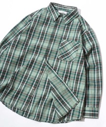 Flannel Check Shirt/オーバーサイズ オンブレチェックシャツ ネルチェックシャツ ネルシャツ
