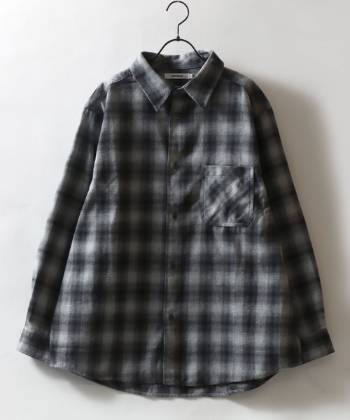 SITRY(シトリー)の「Flannel Check Shirt/オーバーサイズ オンブレチェックシャツ ネルチェックシャツ ネルシャツ(シャツ/ブラウス・メンズ・ホワイト/ブラック/ネイビー/レッド/サックスブルー/グリーン/マスタード/ブラック系その他・LL/M/L)」の10枚目の写真