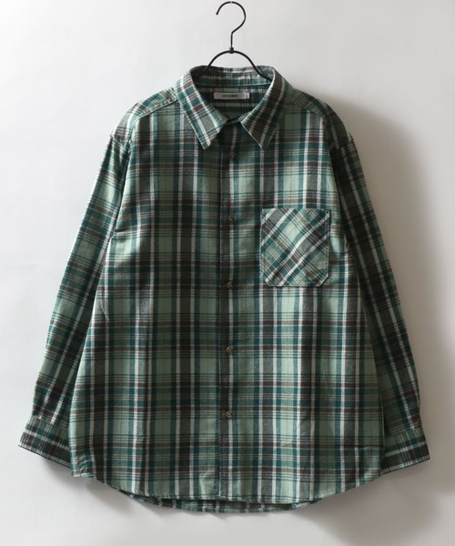SITRY(シトリー)の「Flannel Check Shirt/オーバーサイズ オンブレチェックシャツ ネルチェックシャツ ネルシャツ(シャツ/ブラウス・メンズ・ホワイト/ブラック/ネイビー/レッド/サックスブルー/グリーン/マスタード/ブラック系その他・LL/M/L)」の12枚目の写真