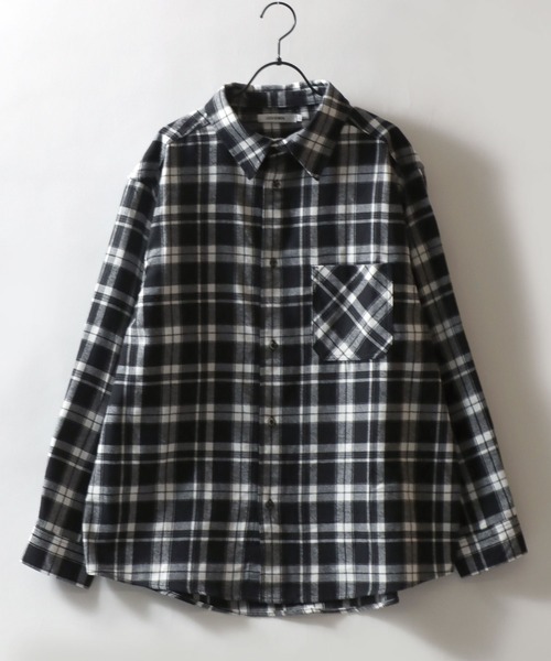 SITRY(シトリー)の「Flannel Check Shirt/オーバーサイズ オンブレチェックシャツ ネルチェックシャツ ネルシャツ(シャツ/ブラウス・メンズ・ホワイト/ブラック/ネイビー/レッド/サックスブルー/グリーン/マスタード/ブラック系その他・LL/M/L)」の11枚目の写真