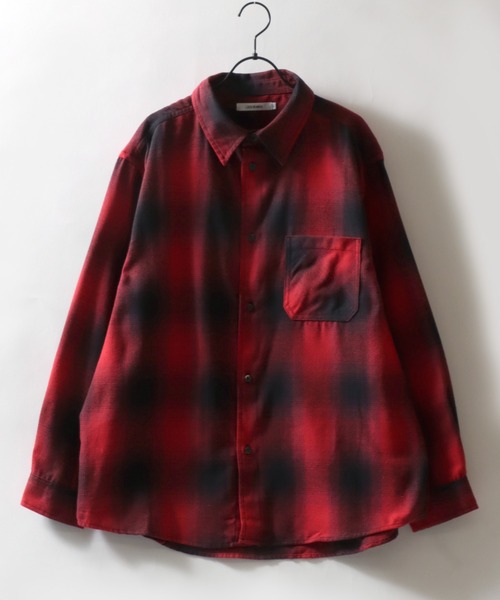 SITRY(シトリー)の「Flannel Check Shirt/オーバーサイズ オンブレチェックシャツ ネルチェックシャツ ネルシャツ(シャツ/ブラウス・メンズ・ホワイト/ブラック/ネイビー/レッド/サックスブルー/グリーン/マスタード/ブラック系その他・LL/M/L)」の16枚目の写真
