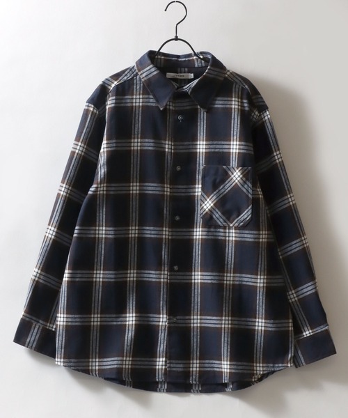 SITRY(シトリー)の「Flannel Check Shirt/オーバーサイズ オンブレチェックシャツ ネルチェックシャツ ネルシャツ(シャツ/ブラウス・メンズ・ホワイト/ブラック/ネイビー/レッド/サックスブルー/グリーン/マスタード/ブラック系その他・LL/M/L)」の13枚目の写真