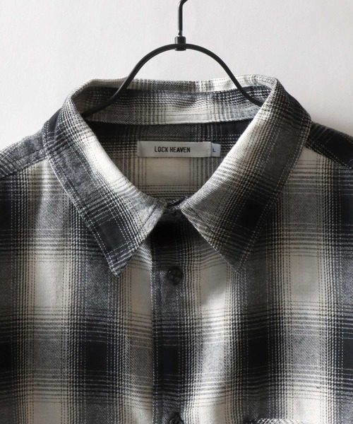 SITRY(シトリー)の「Flannel Check Shirt/オーバーサイズ オンブレチェックシャツ ネルチェックシャツ ネルシャツ(シャツ/ブラウス・メンズ・ホワイト/ブラック/ネイビー/レッド/サックスブルー/グリーン/マスタード/ブラック系その他・LL/M/L)」の18枚目の写真