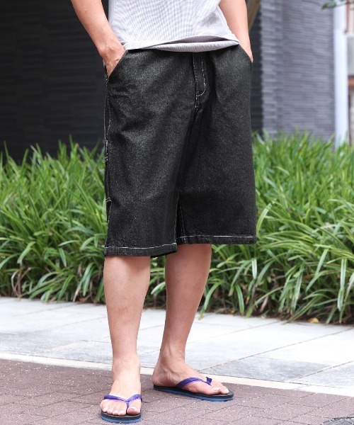LUXSTYLE(ラグスタイル)の「ペインターハーフパンツ(その他パンツ・メンズ・ブルー/ブラック系その他/ネイビー/ブラック・L/S/M)」の3枚目の写真