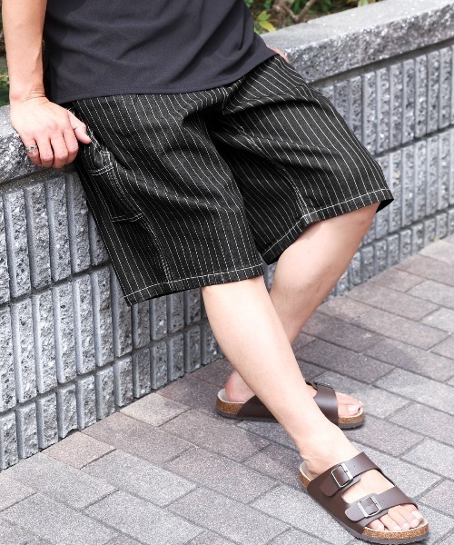 LUXSTYLE(ラグスタイル)の「ペインターハーフパンツ(その他パンツ・メンズ・ブルー/ブラック系その他/ネイビー/ブラック・L/S/M)」の5枚目の写真