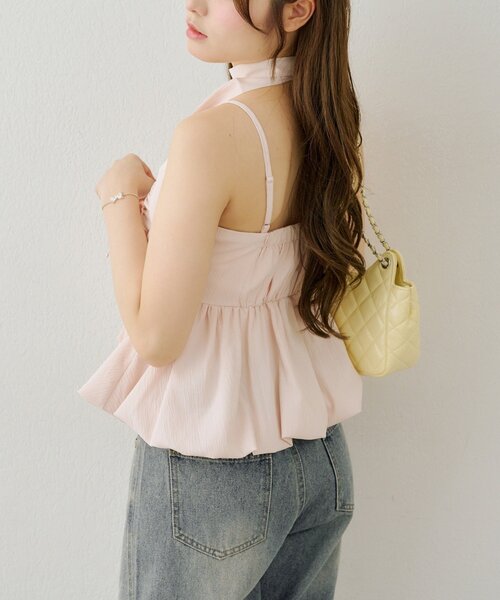 continuer de NICE CLAUP(コンティニューデナイスクラップ)の「ショート丈バルーンキャミ(シャツ/ブラウス・レディース・ピンク/ブラック系その他/チェック/ブラウン系その他・FREE)」の11枚目の写真